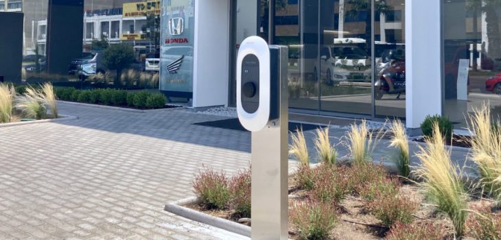 Public charging stations at dealership