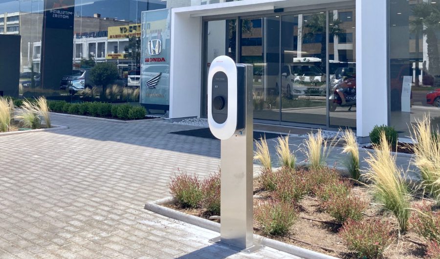 Public charging stations at dealership