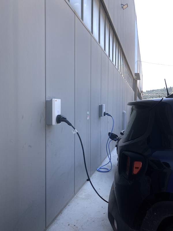 Warehouse with charging stations